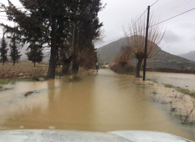 Κλειστοί δρόμοι στο Δήμο Τρίπολης λόγω έντονων βροχοπτώσεων
